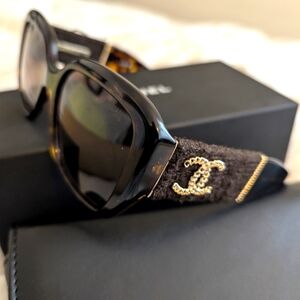 Authentic Chanel Logo Sunglasses